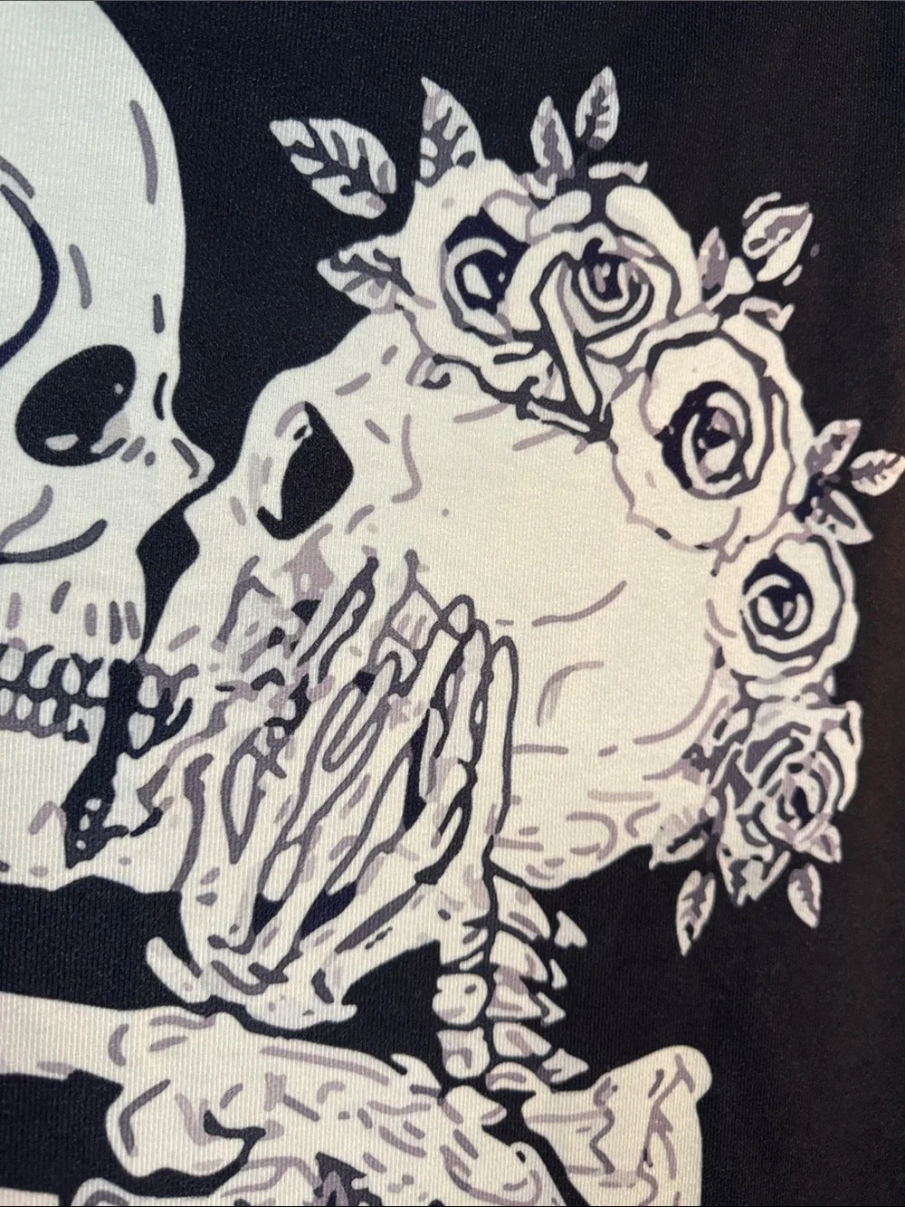 Goth Black & White Skeleton Lovers Wall Tapestry